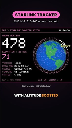 I Built a LIVE Starlink Tracker on a Tiny ESP32 Screen 🛰️ #starlink #spacex #esp32