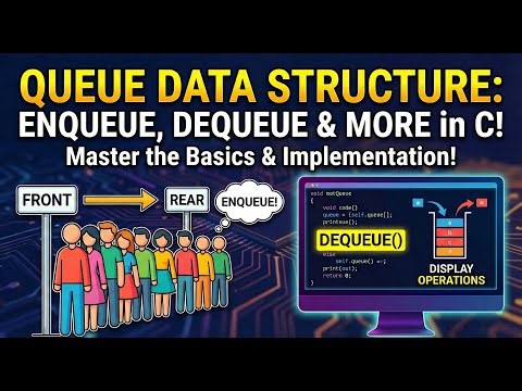 Queue Data Structure in C: Enqueue, Dequeue & Display | Full Implementation Tutorial in hindi