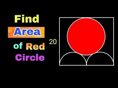 Find Area of Red Shaded Circle Inscribed in a Square | Geometry Puzzle 