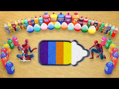 Big Toothpaste Eruption from a Giant Milk Bottle Pit with Soda Balloons, Coca Cola, 7up & Mentos