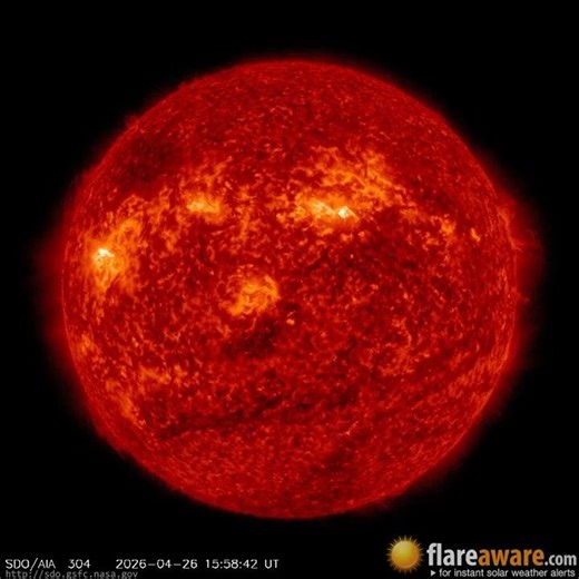 26 Apr - 27 Apr: 24 Hour Solar Activity (Earth Facing; Solar Storm, Sunspot, Solar Flare, CME)