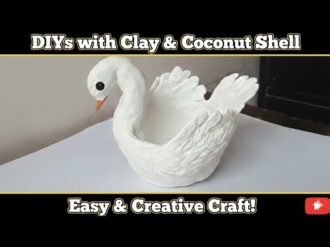 How to make duck with clay and coconut shell | DIY's with clay and coconut shell🥥🪄