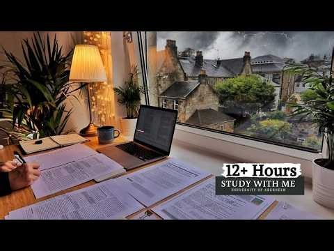 13-HOUR STUDY WITH ME on A RAINY DAY 🎓 Scottish Highlands | Pomodoro | Deep Work Mode | No Music