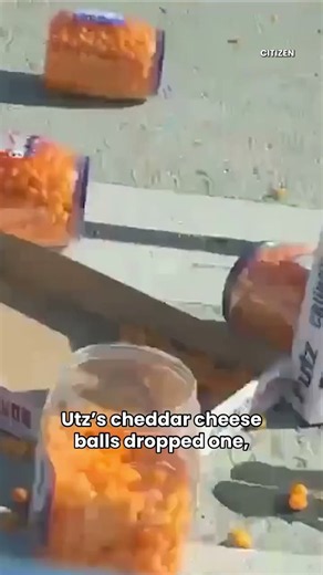More than 100 tubs of cheese balls spill onto freeway near LA #shorts