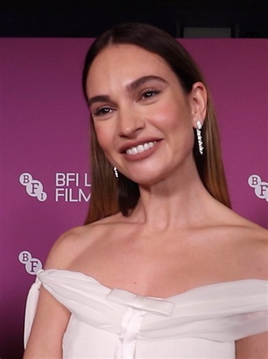 Lily James on her new film The Liberation at the 70th BFI London Film Festival. #LilyJames #TheLiberation #Cinderella #MammaMiaHereWeGoAgain #TheAngryBirdsMovie3