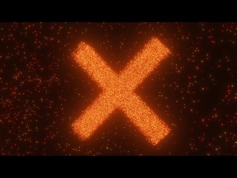 Giant Red X No Block Shape Point Lights Neon Glow Sparkle Particles 4K VJ Loop Moving Background