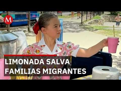 Con puesto de limonadas, niña de 6 años recauda 6 mil dólares para migrantes en Texas