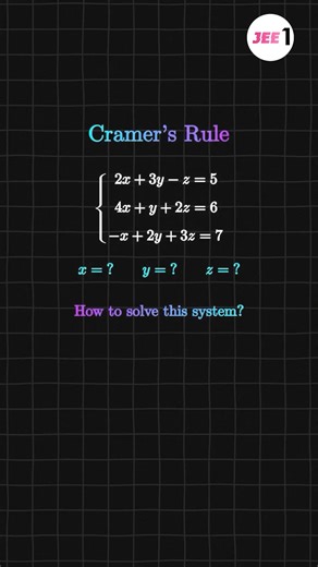 Cramer’s Rule Explained Simply #jeemain2026 #jeeproblems #jee #maths