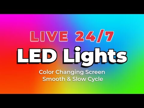 LIVE 24/7| LED Lights Color Changing Screen - Smooth & Slow Cycle