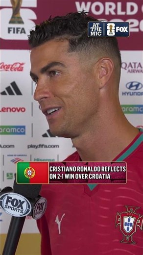 Cristiano Ronaldo caught up with Katie Shanahan after Portugal won its Round of 32 match vs Croatia