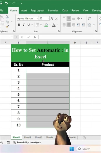 Stop manually typing colons in Excel! ✋