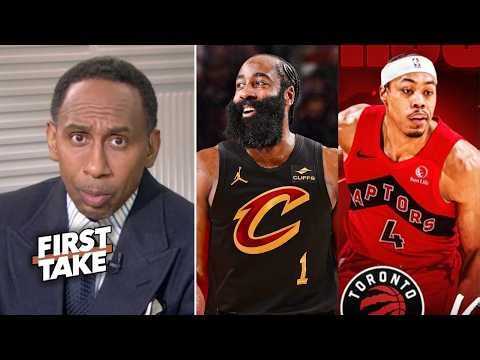 FIRST TAKE | Cavs in 6 - Stephen A. Smith slams James Harden must prove to beat Raptors in 1st-rd