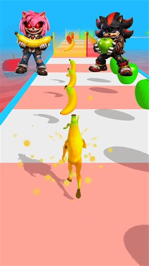 Amy vs Shadow: Who Wins? 🏃‍♂️💨 | Fruit Runner Gameplay #shorts #sonicthehedgehog #sonic #games