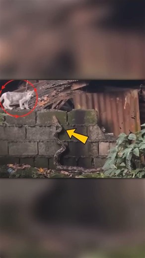 Cat Walks Past a Hidden Python