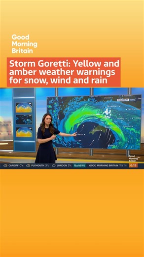 Storm Goretti: Yellow and amber weather for snow, wind and rain are in place for today and tomorrow. | Good Morning Britain