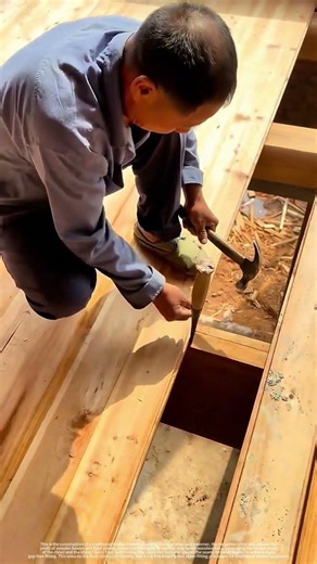 Traditional Carpentry: Fitting Timber Floor Planks With Chisel