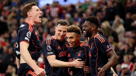 PL Update: Forest stun Sunderland in 5-0 romp