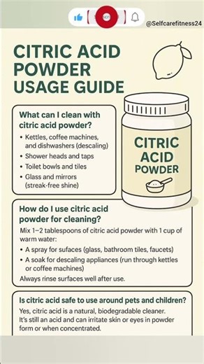 “🍋”Using citric acid the RIGHT way matters ⚠️✨” #CitricAcidPowder #shorts