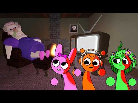 Sprunki Pinki & Oren & Vineria Played Grumpy Gran Obby ROBLOX | Incredibox Sprunki