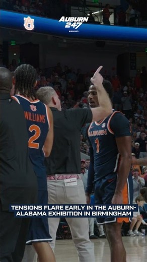 Tensions flare early in the Auburn-Alabama basketball exhibition in Birmingham