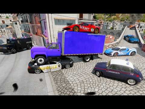 Police Chase Stolen Truck with Racecars