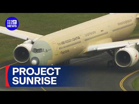 New ultra long-range Qantas plane touches down in Australia | 9 News Australia