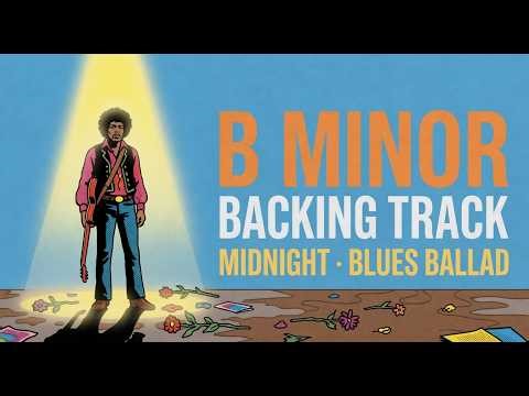 Midnight Jimi Hendrix Style Backing Track Jam in Bm | Blues Ballad | Chord Changes | PURE MAGIC!