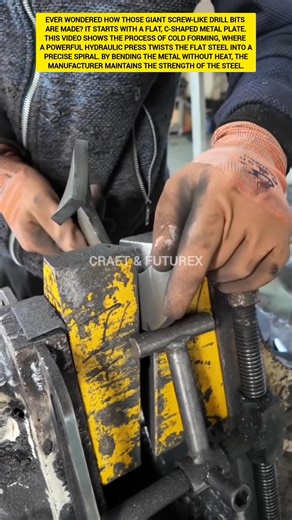 How custom auger flights are made: Hydraulic cold forming. #ytshorts