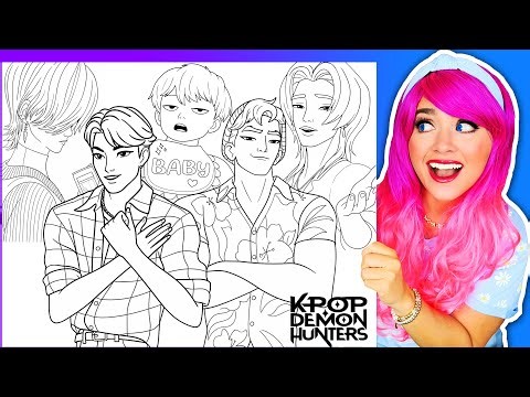 Coloring Saja Boys K-Pop Demon Hunters Coloring Pages | Jinu, Abby, Romance, Baby & Mystery Coloring