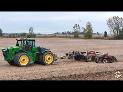 John Deere 9420R Tractor Pulling a Versatile Fury High Speed Disk | Fall Tillage