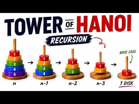 24 Tower of Hanoi: Understanding the Recursive Logic | Recursion Explained
