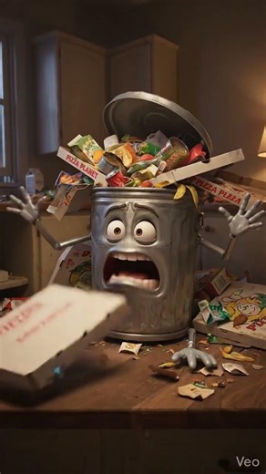 Trash Can #PixarStyle #TalkingObjects #KitchenHumor #TrashCanProblems #3DRender #AnimatedObjects