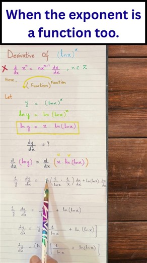 Derivative of (ln x)^x | Part 7/9 | Infinity Math