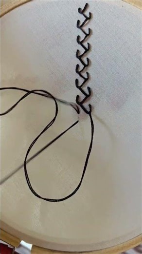 Easy Feather Stitch | Hand Embroidery Border Design