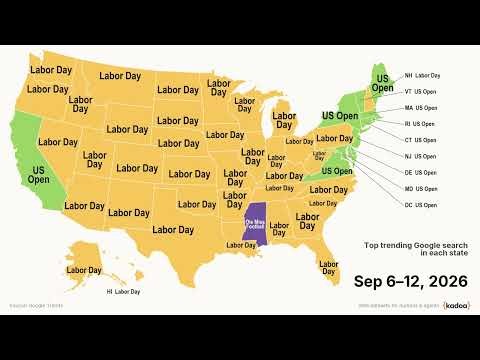 Top trending Google searches in every US state, Oct 2025 - Oct 2026