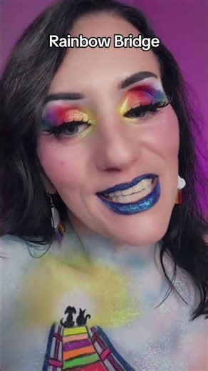 Rainbow Bridge Makeup Tutorial | Soft Glam Fantasy Eye Look Step by Step #glammakeup #rainbowmakeup