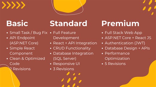 I will build full stack web app using ASP.NET Core and React JS | Sikaty