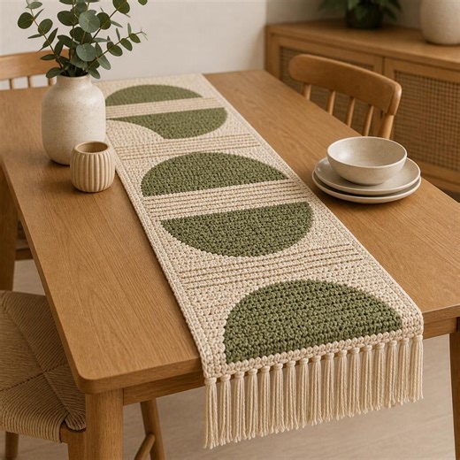 Modern Crochet Table Runner Pattern | Beginner Friendly DIY Table Decor | Farmhouse Crochet Pattern | Instant Download PDF - Etsy