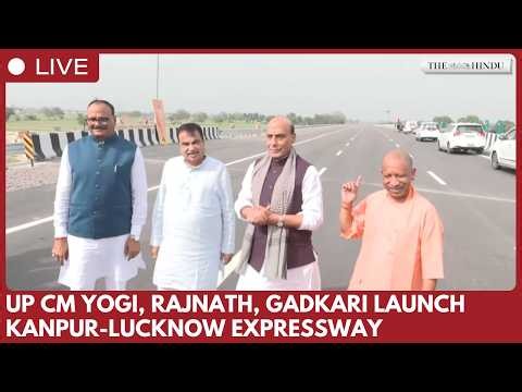 Yogi Adityanath, Rajnath Singh and Nitin Gadkari inaugurate Lucknow-Kanpur Expressway in Lucknow