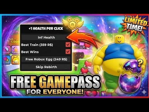 ​+1 Health Per Click Script: FREE GAMEPASS & ROBUX EGGS! (No Key) 2026