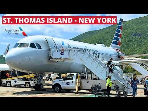 American Airlines airbus A319 cabin |St.Thomas Island - New York |American economy class|Trip Report