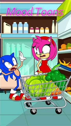 SONIC SHOPPING With MOM 😂🍭🛒 | Sonic & Amy | Mood Toons #Shorts #funny #shorts