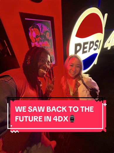 Me & @Karlina had to celebrate Back To The Future Day with @4DX @Regal 🥹 #BackToTheFuture #MovieCosplay #MartyMcfly #DocBrown