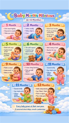 Baby Milestones by Month (1–12 Months) 👶 | Baby Development & Growth Guide for the First Year 📅✨
