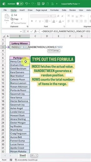 A Raffle in Excel?! 🤯 | Random Winner Generator 🎉 #excel