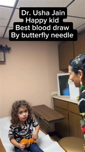 DrUsha Jain on Instagram: "Happy kid, no pain blood draw by small butterfly needle.#drushajain#Happy #pain#BloodDraw #Kid"