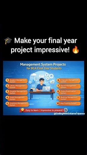 Top 10 Management System Projects for BCA Final Year Students💥Best Project Ideas 2026💯✨#bca #project