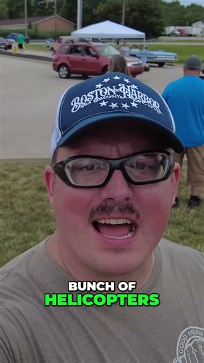 Crazy Classic Car Parade & Helicopter Sounds! #shorts