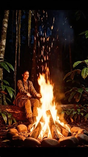 🇧🇷Primitive Fire ASMR in the Amazon 🌴🔥