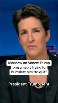Maddow on Vance: Trump presumably trying to humiliate him "to quit"